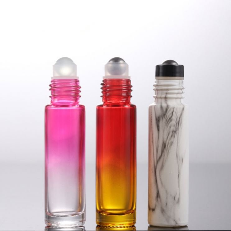 FTS 10ml Colourful Rollerball Bottle Colourful Gradient Rollerball Bottle Lip Oil Perfume Bottle