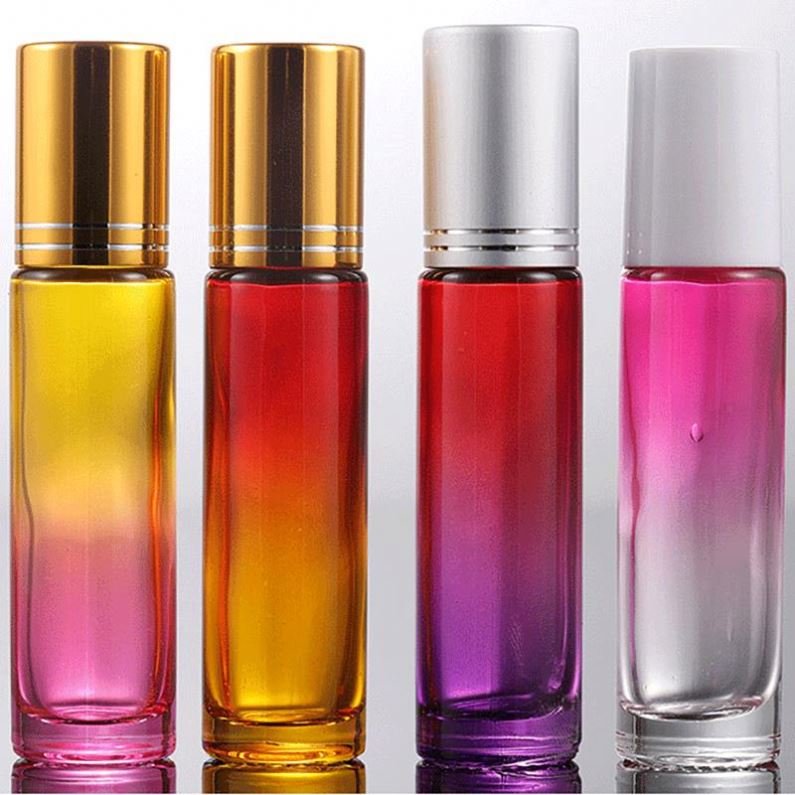 FTS 10ml Colourful Rollerball Bottle Colourful Gradient Rollerball Bottle Lip Oil Perfume Bottle