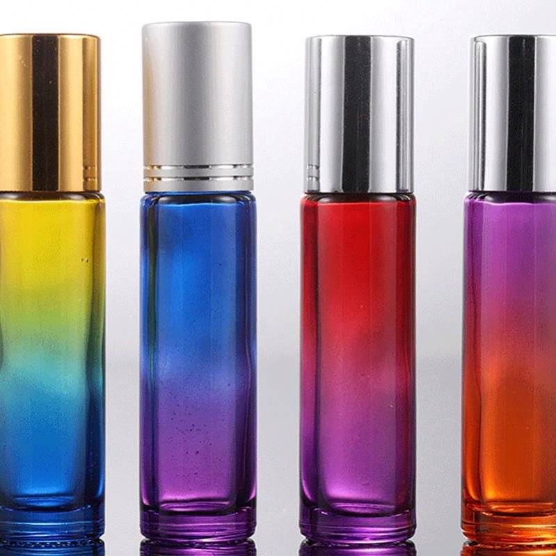 FTS 10ml Colourful Rollerball Bottle Colourful Gradient Rollerball Bottle Lip Oil Perfume Bottle