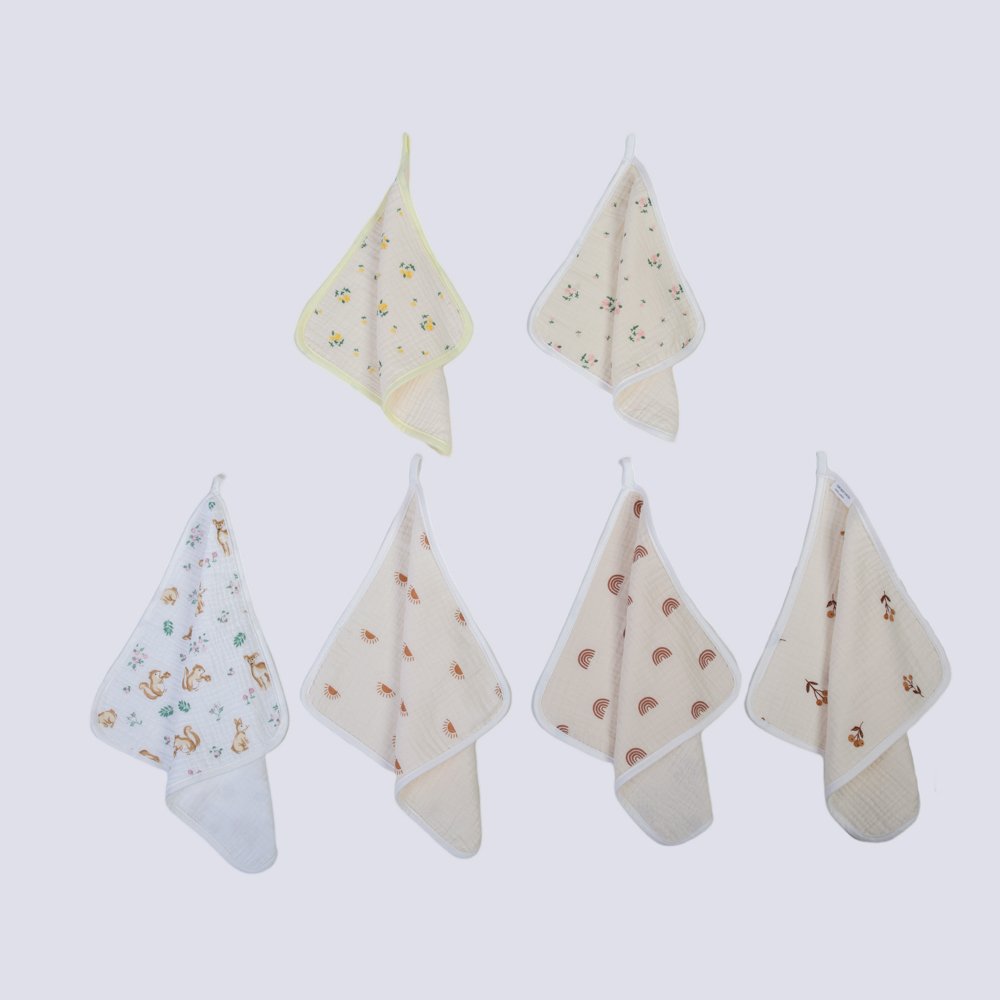 4 layers newborn face wash towel quick-dry cotton printed baby burp cloths baby blanket handkerchief towels baby washcloths