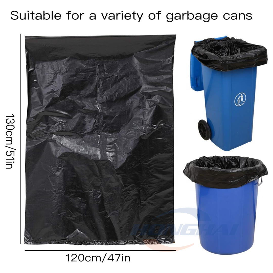 65 Gallon large Black Heavy Duty Trash Can Liners,Trash bags Garbage Bags for Indoor and Outdoor,High-quality Liner Bags 47X51IN