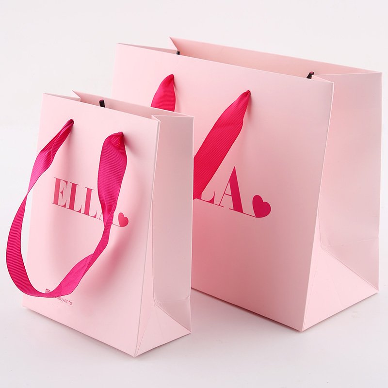 Logo Luxury Bags White jewelry for Printed Clothing Wholesale Ribbon Packaging Retail Shopping Your Own Custom gift paper bag