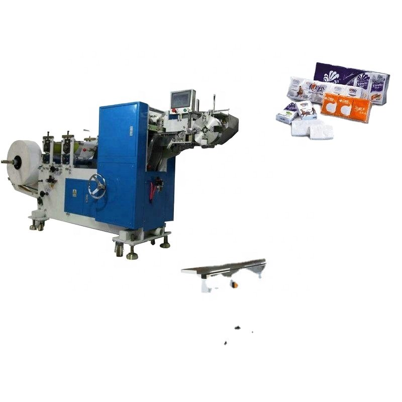 Automatic mini facial paper package embossing folding pocket tissue handkerchief machine production line