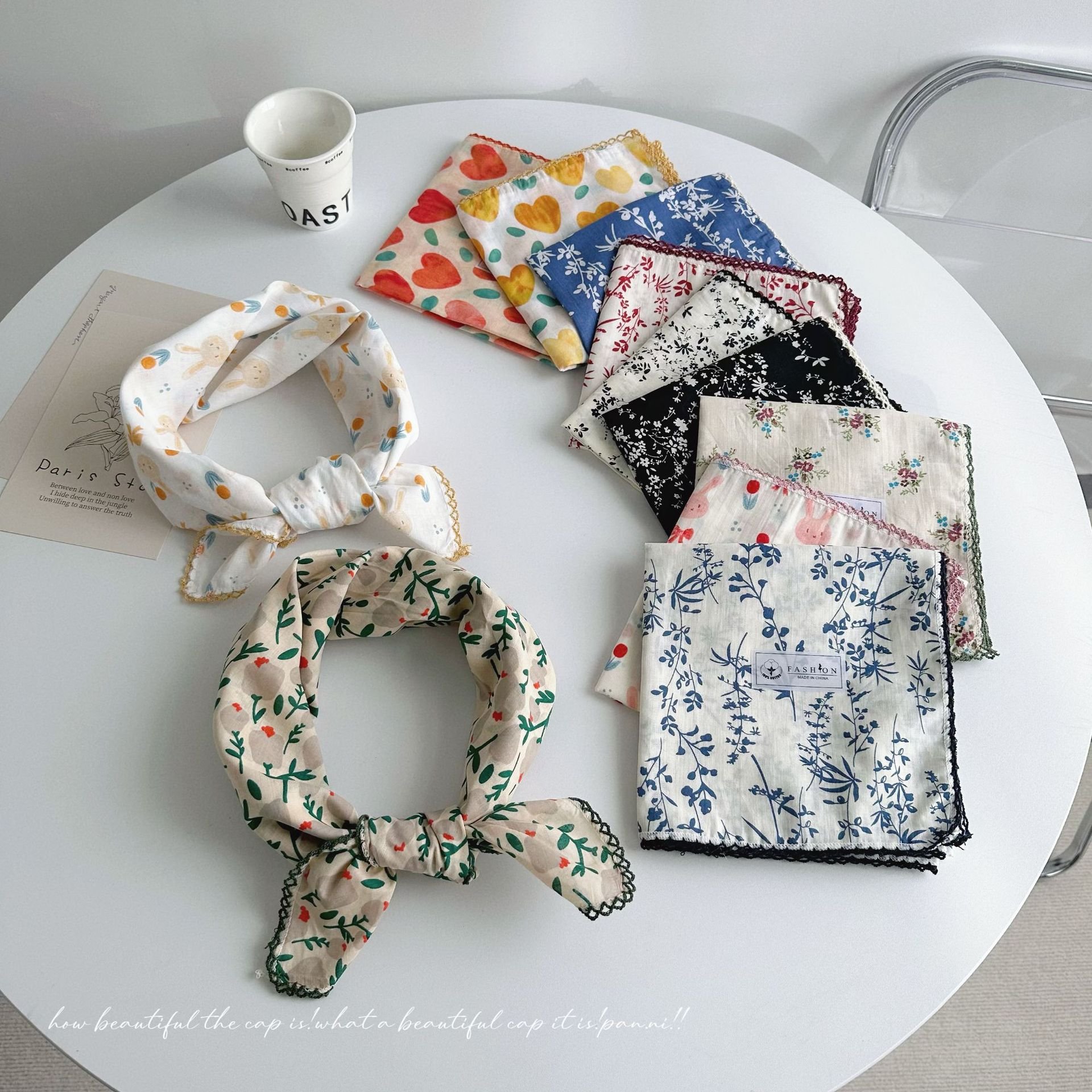 Soft cotton fabric handkerchief 100% cotton design your own handkerchief