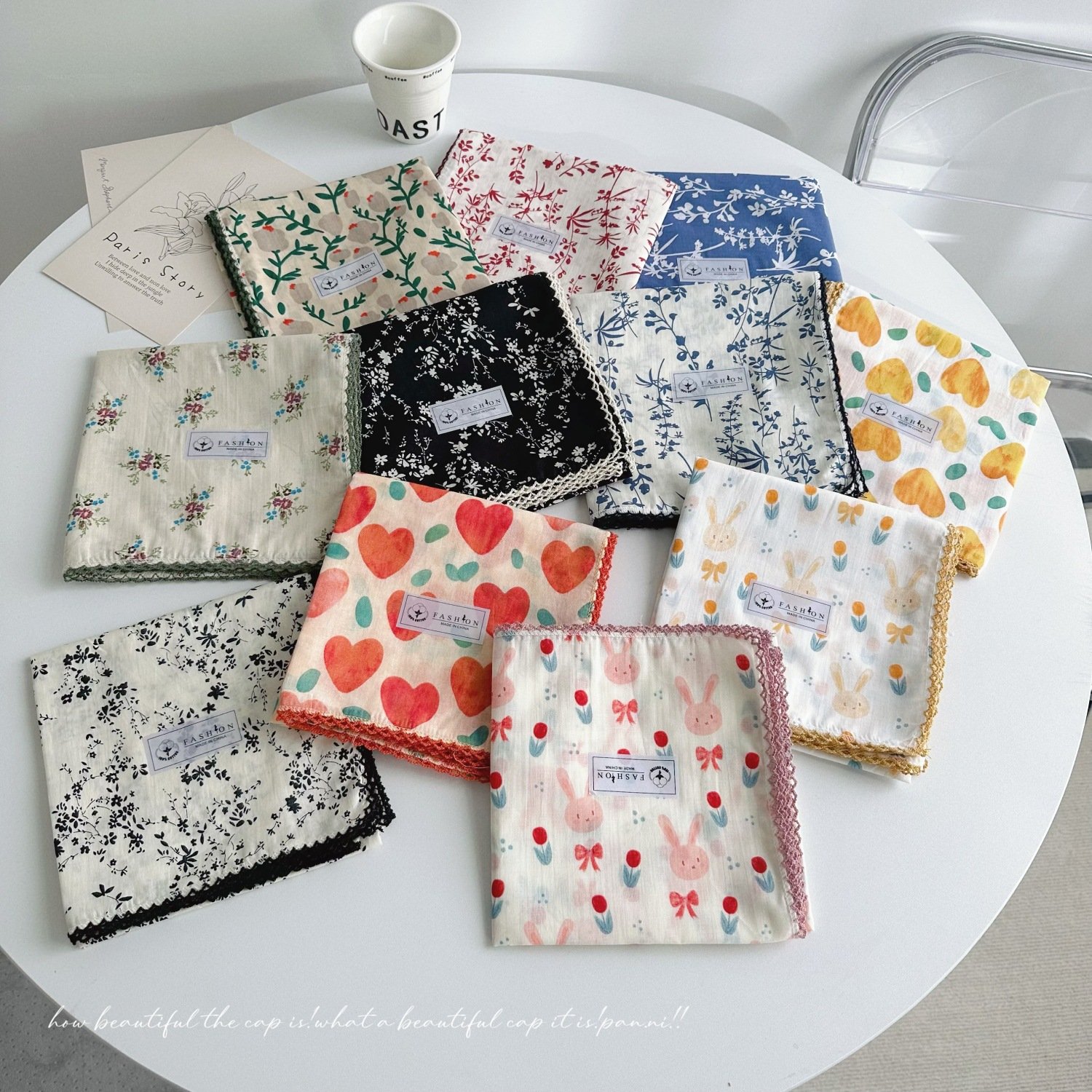 Soft cotton fabric handkerchief 100% cotton design your own handkerchief