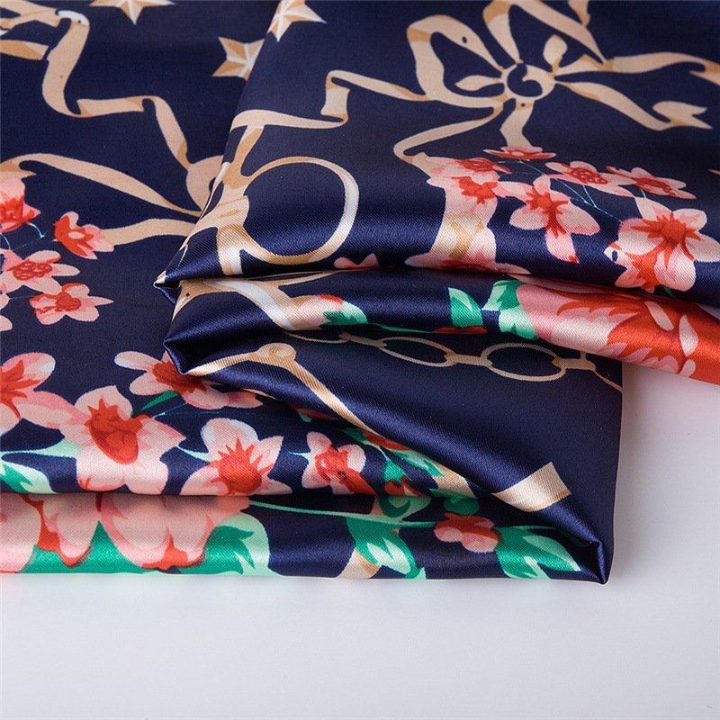 Silk Scarf Women Print hair neck Square Scarves Office Ladies Handkerchief muffler foulard Shawl Bandanna 90*90cm Muslim Hijab