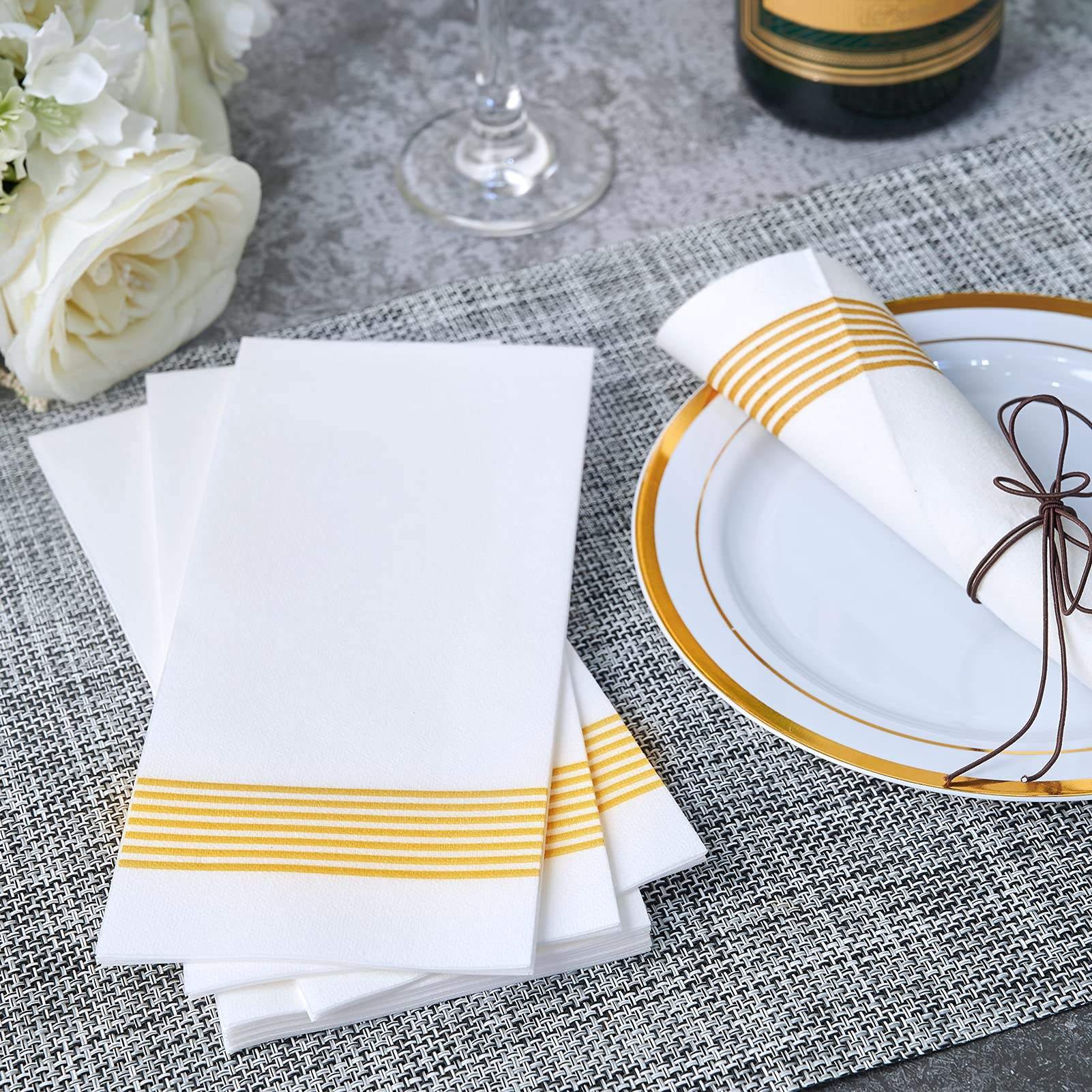 Customized 100 Sheets/Pack 12*17 Inch Printed Luxury Disposable Banquet Party Guests Phnom Penh Towels And Paper Towels
