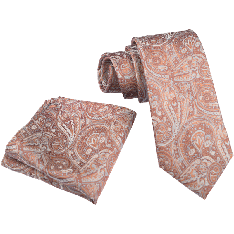 Wholesale Fashion Design Embroidered Custom Polyester Tie Large Scale Flower Neck Tie and Handkerchief 150 cm