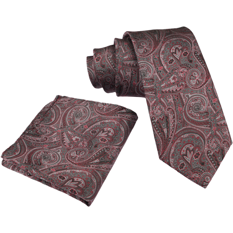 Wholesale Fashion Design Embroidered Custom Polyester Tie Large Scale Flower Neck Tie and Handkerchief 150 cm