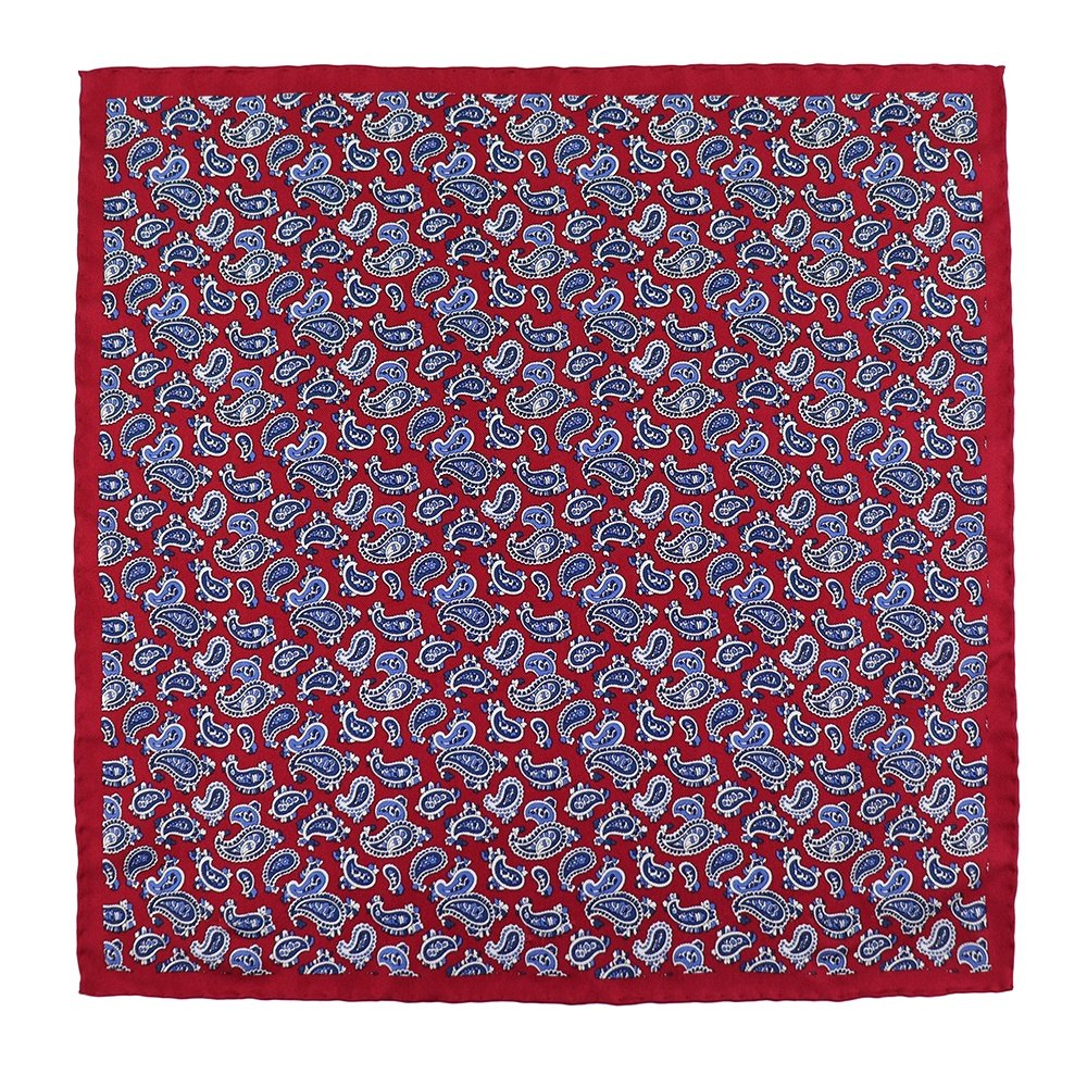 Vintage Luxury Mens Real Silk Handkerchief Multicolor Optional Screen Printing Paisley Handkerchiefs