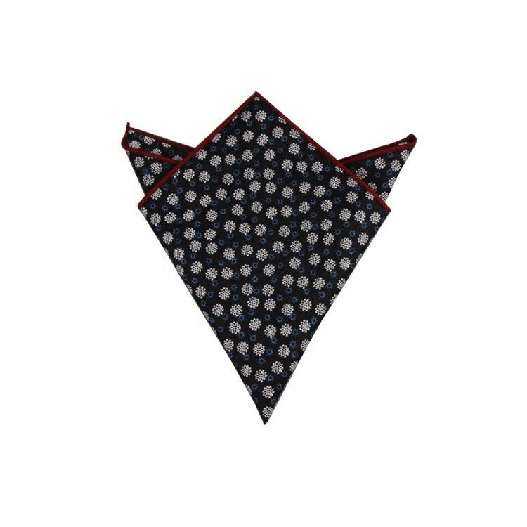 Original Vintage Floral Handkerchief Square Pocket Towel in Embroidered Cotton Silk Jacquard Style for Babies and Christmas