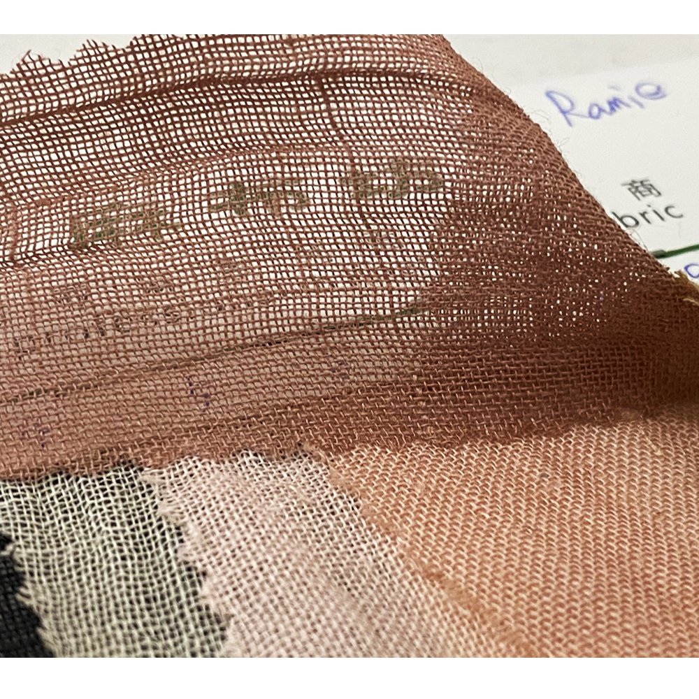 new plain dyed Chinese linen ramie washed for summer garment Ramie wrinkle dress woven fabric thinner hemp 108gsm weight