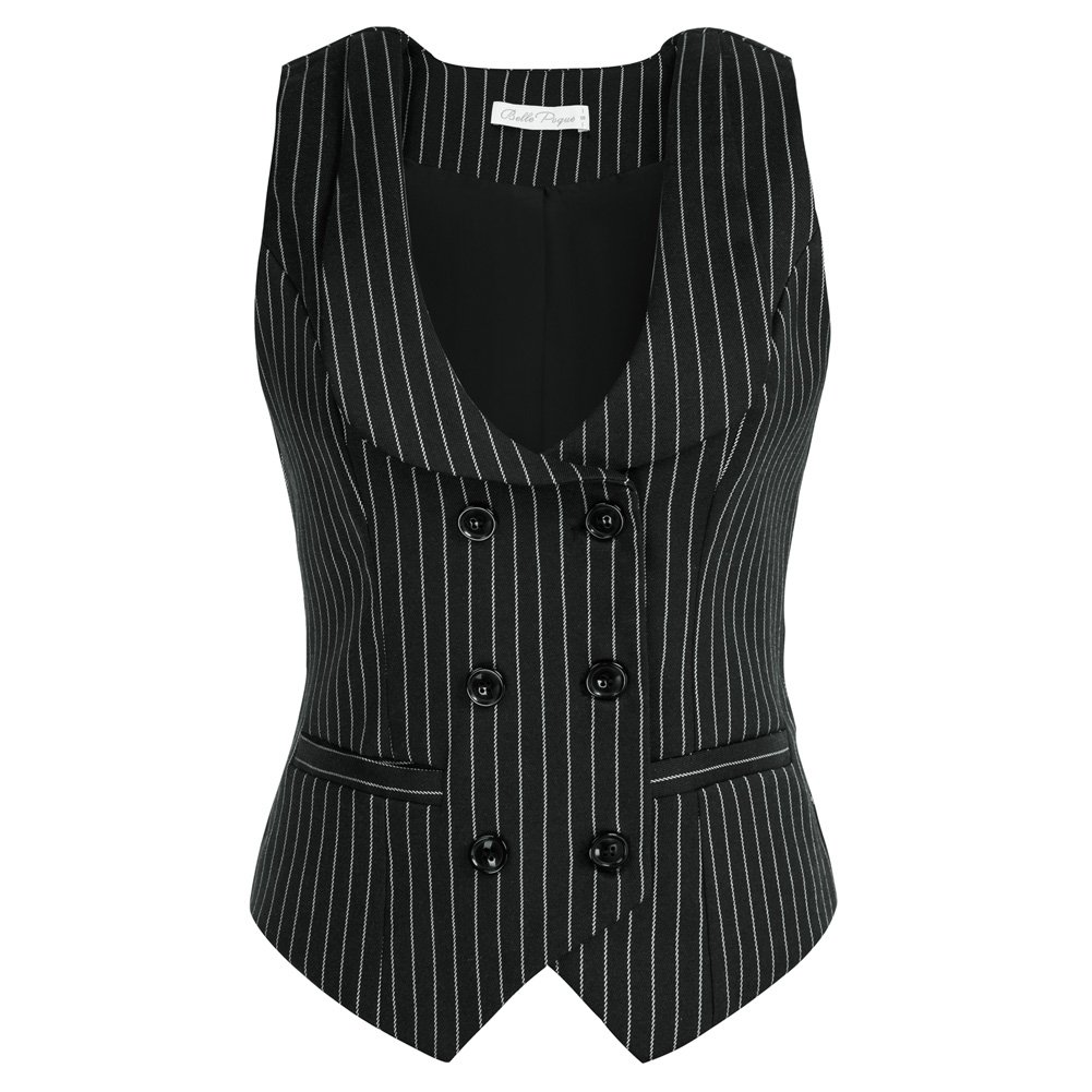 OEM Vintage Double Breasted Deep V-Neck Handkerchief Hem Women'S Clothing Waistcoat Vest Coat