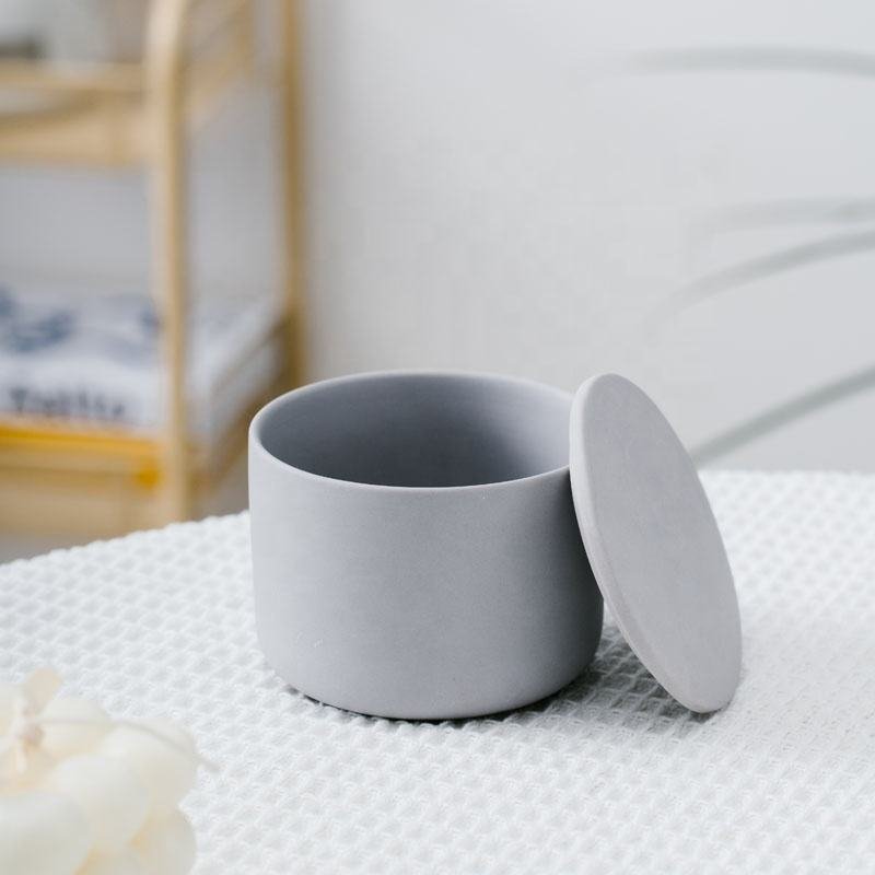 Home Decor Candle Jars Wholesale Nordic Eco-friendly Ceramic Candle Container Round Table Beautiful Matte Candle Holder