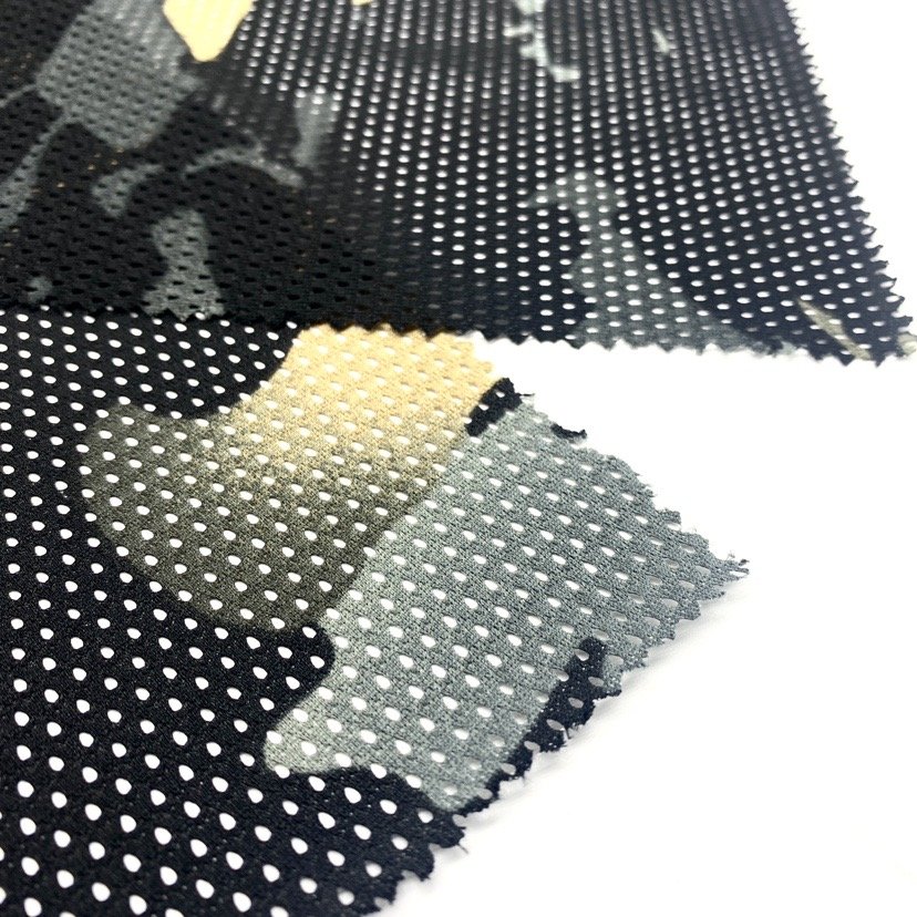100% polyester camo black mesh fabric for outdoor multi-environment concealment solution hunting camouflage clothing