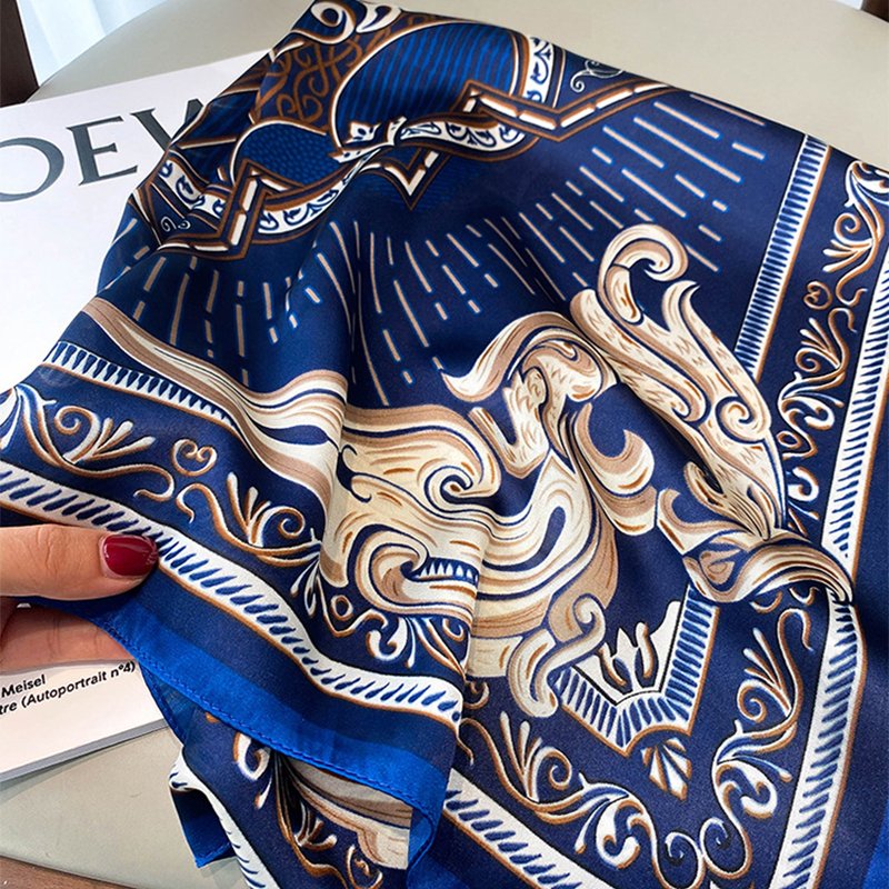 70*70cm Custom Silk Satin Hair Scarf Women Handkerchief Printed Female Square Head Bandana Small Neck muffler hijab lady girl