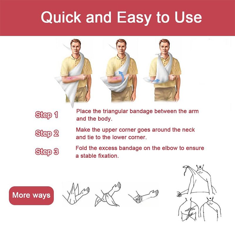 Medical First Aid Fracture Fixation Cotton Non Woven Emergency Cravat Triangular Bandage
