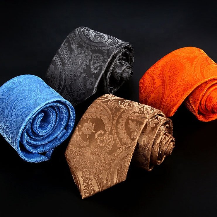 8cm mens solid red wedding business brown paisley neck ties corbata para hombre cravate tie ascot for men business