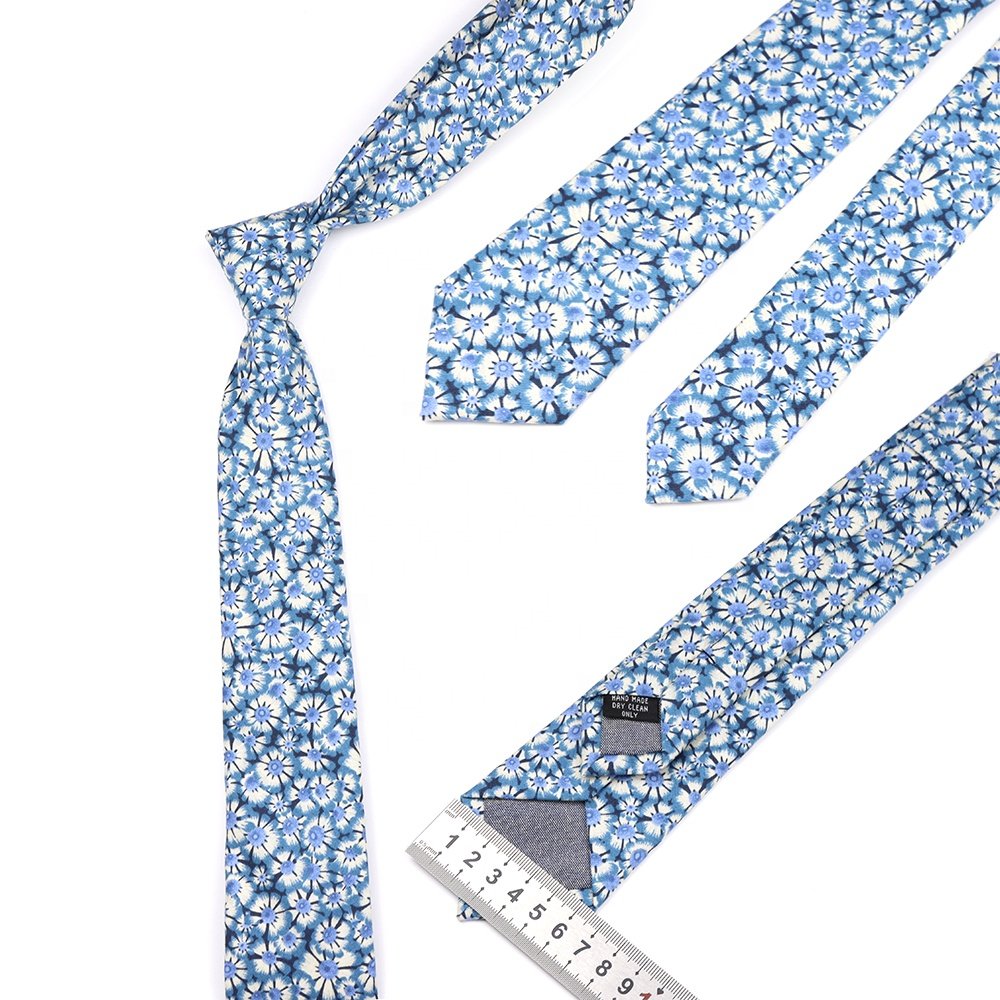 Fashion New Top Hot Floral 6.5cm Necktie 100Cotton Sage Pink Khaki Blue Brown Men Wedding Party Daily Suit Gift Cravat Accessory
