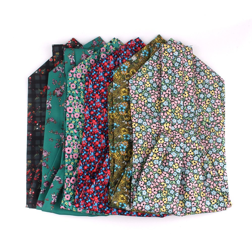 Male Suit Accessory Jacquard Self Necktie Thin Soft Scarf Fashion Men Polyester Floral Ascot Cravat Tie