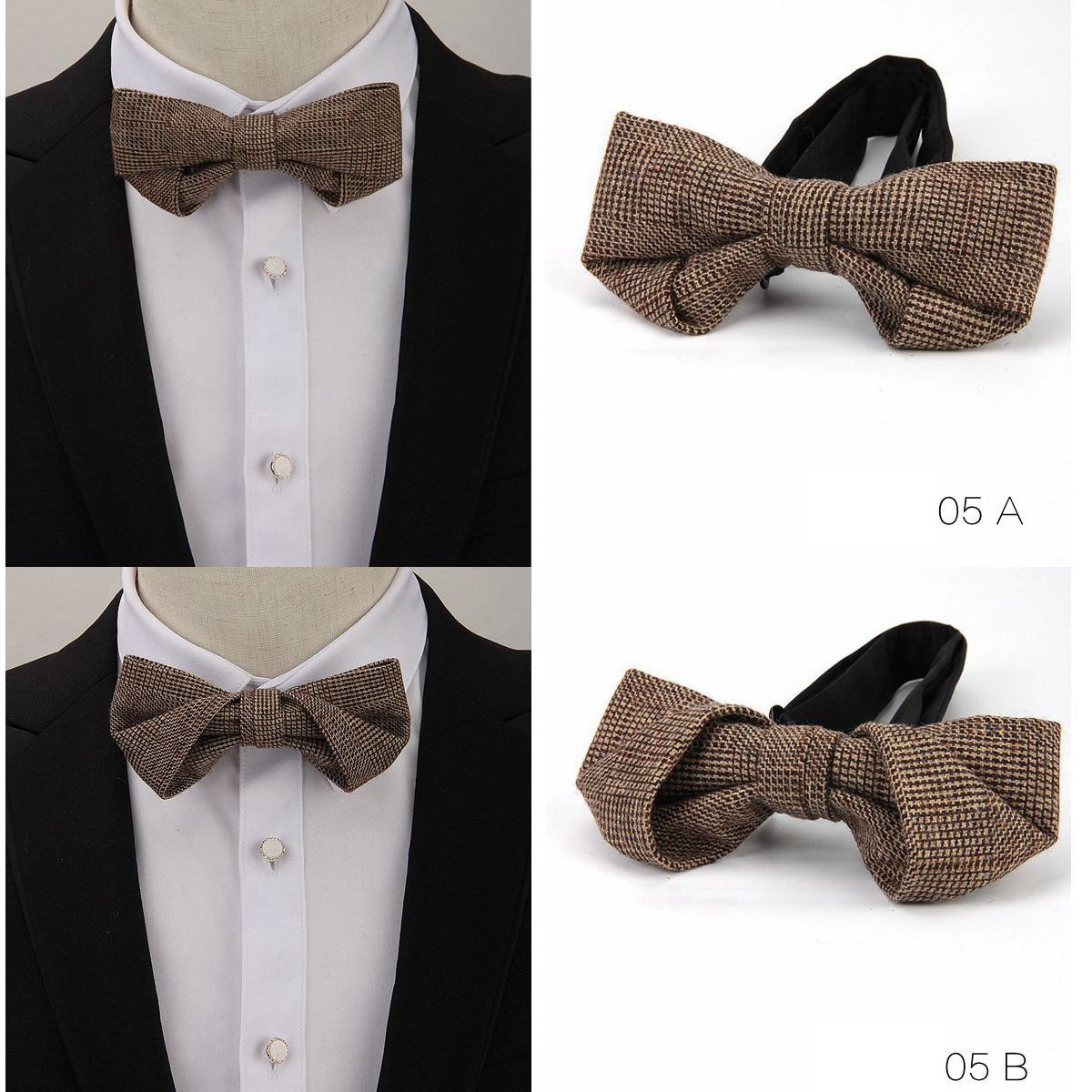 Wool Cotton Bow Tie Skinny Butterfly Narrow Solid Color Corbata Slim Necktie Cravat
