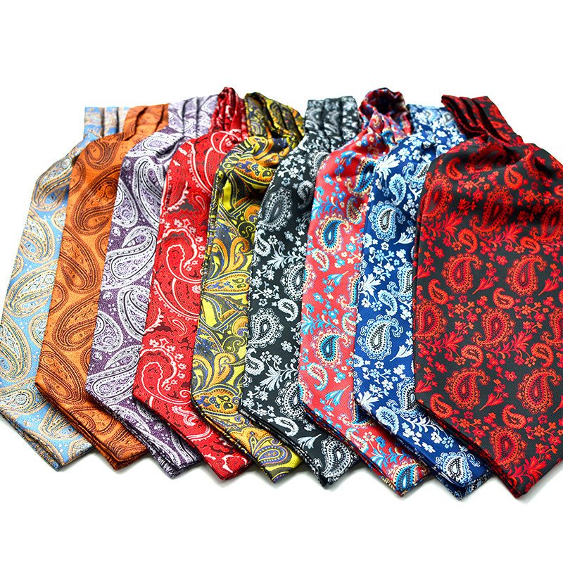 Wholesale New Design Men Formal Black Cravat Ascot Tie for Men
