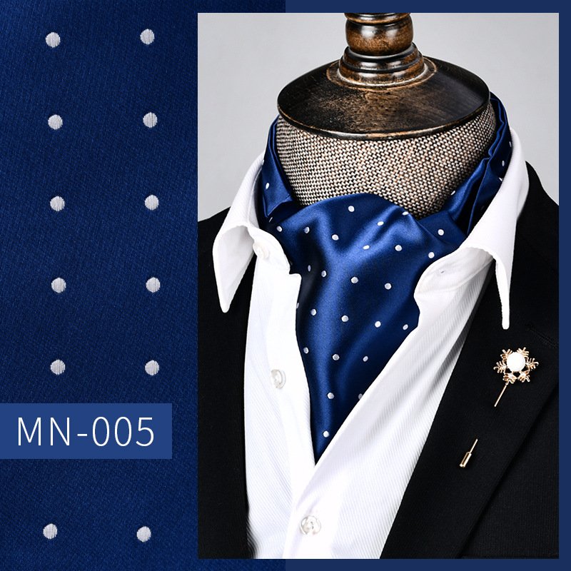 Custom Floral Silk embroidery Ascot Classic Banquet Men Luxury Jacquard Weave Neck Men's Ascot Paisley Cravat Tie For Men Suit