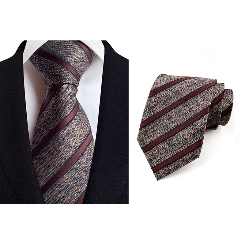Striped Tie 8cm Polyester Young Mens Necktie Suit Casual Formal Daily Cravat For Men With Private Label