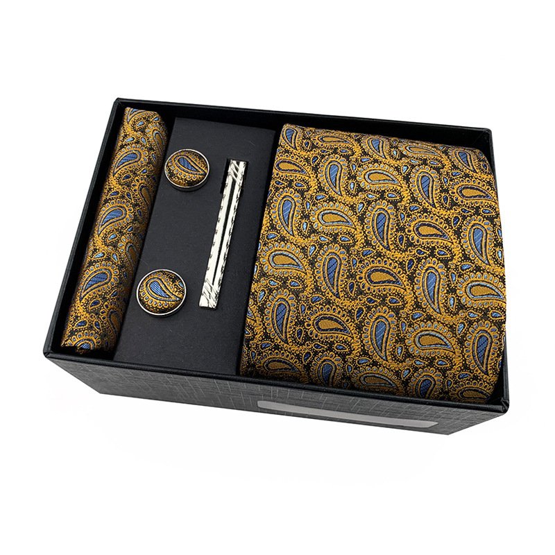 2024 Shengzhou Paisley Floral Formal Cravat Ascot Tie Gentleman 6pcs/set with Luxury Gift