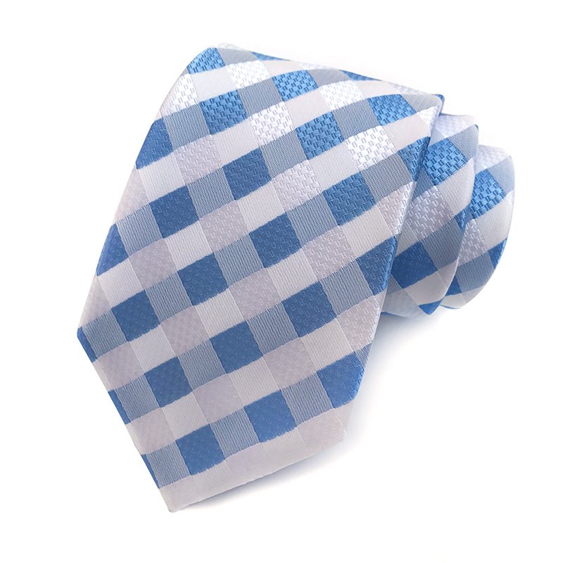 Fashion Men's Accessories Daily Wear Cravat Wedding Party Gift Silk Ties Solid Colors 8cm Jacquard Black Stripe Necktie