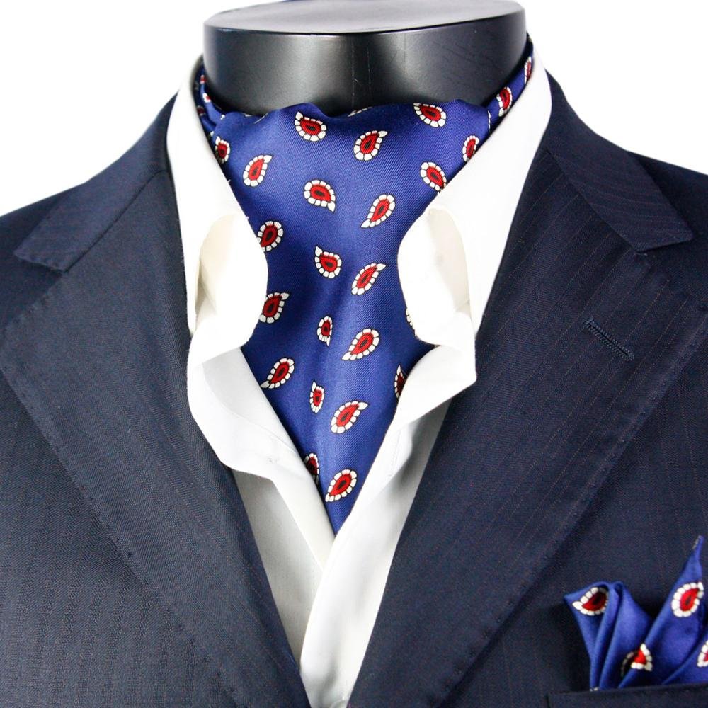 Hamocigia Factory Supplier Handmade Business Formal Silk Floral Paisley Gravata Cravat Tie