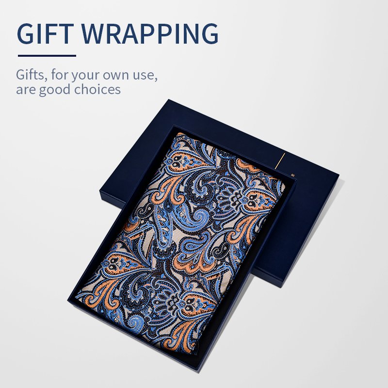 Fashion Style Custom Logo Paisley cravate coffret Jacquard Colorful Silk Cravat Ascot for Men