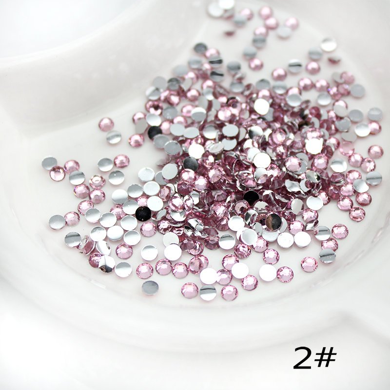 All Size Faces Multi Colored Colors Round Silver Base Resin Flatback Rhinestone for Bag Shoes Pants Decoration