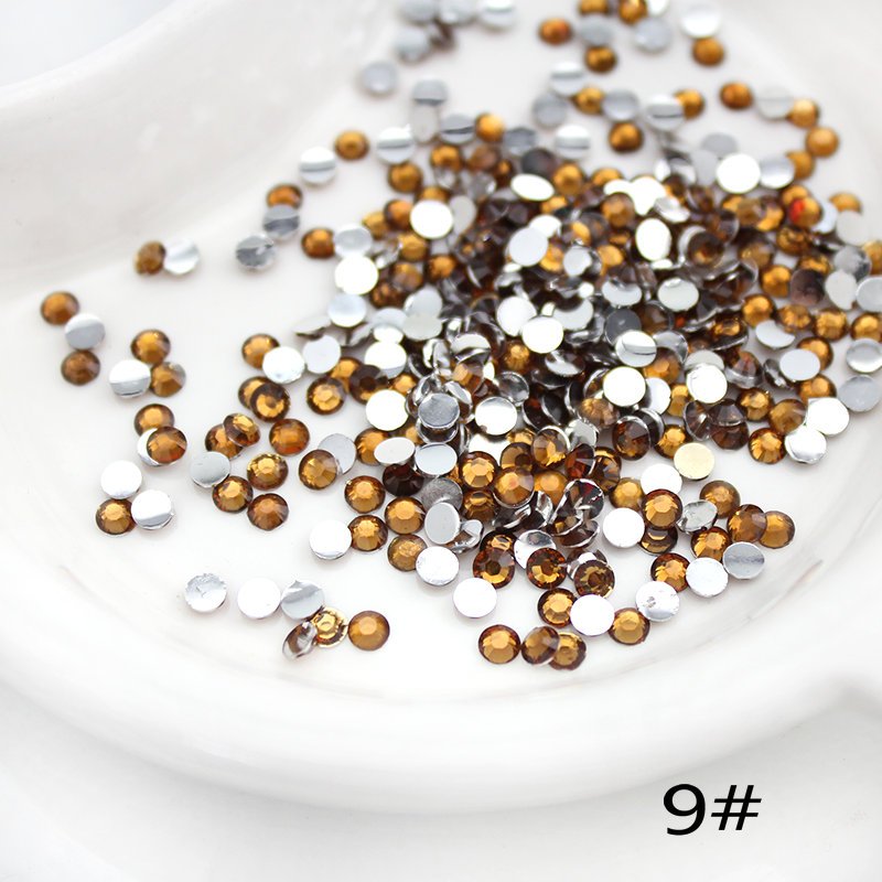 All Size Faces Multi Colored Colors Round Silver Base Resin Flatback Rhinestone for Bag Shoes Pants Decoration