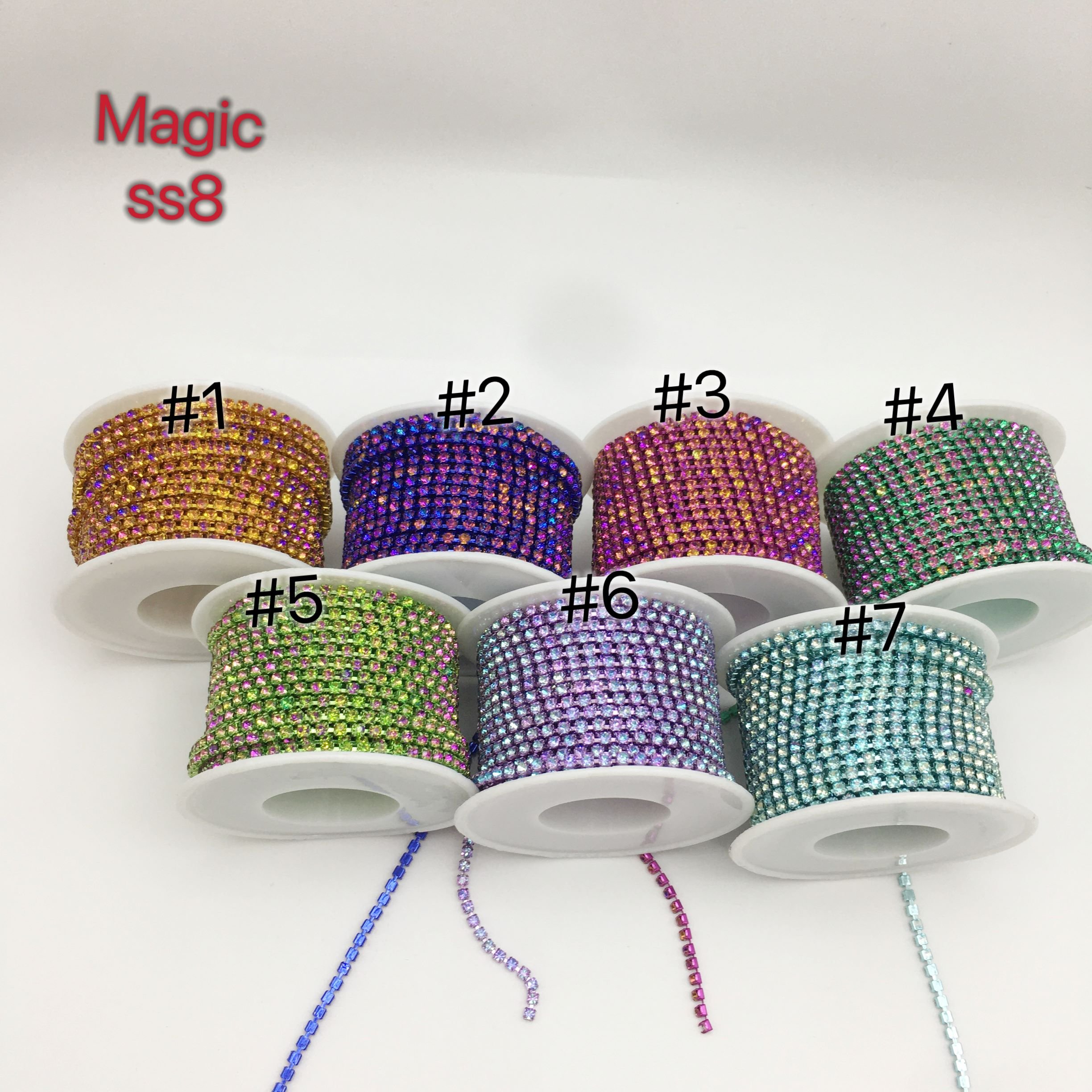 SINRONG Spot sewn rhinestone cup chain sparkling colorful claw chain clothing nail DIY