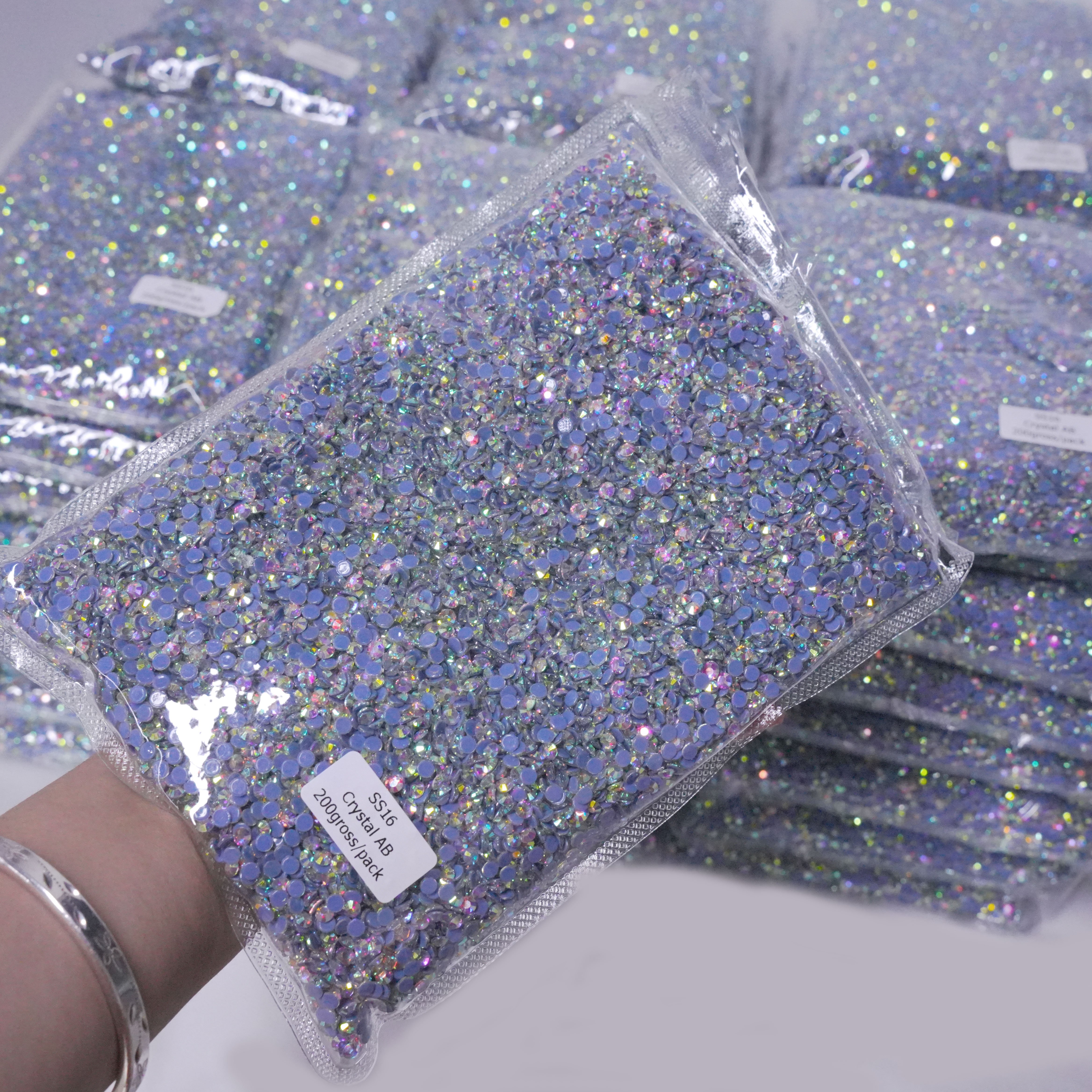 XULIN SS16 100gross/bag Crystal AB Flatback Hot fix Glass Rhinestones Big Bag Bulk For Dance Clothes DIY