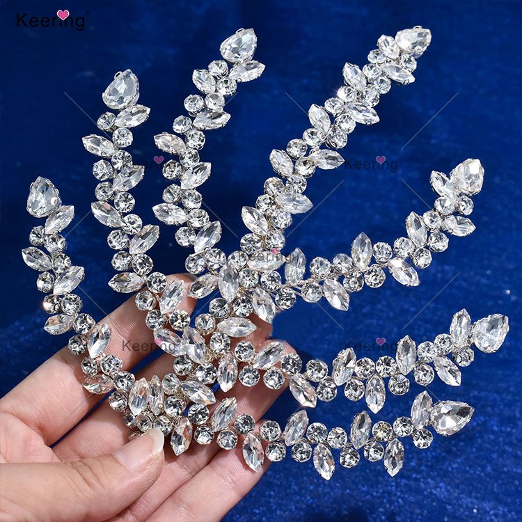 WHD-077 Luxury Diamond Crystal Applique Floral Shape to Decorate Glasses For Rhinestone Applique Bodice