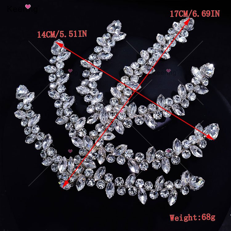 WHD-077 Luxury Diamond Crystal Applique Floral Shape to Decorate Glasses For Rhinestone Applique Bodice