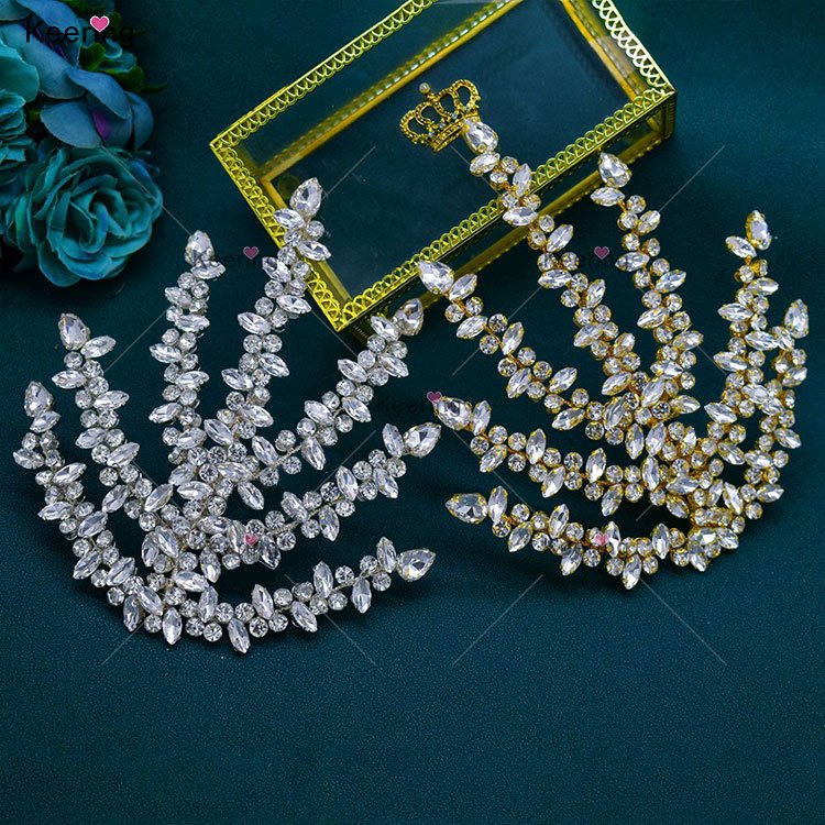WHD-077 Luxury Diamond Crystal Applique Floral Shape to Decorate Glasses For Rhinestone Applique Bodice