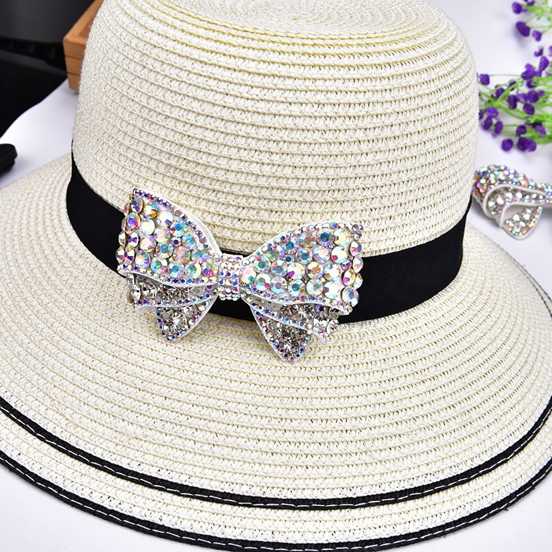 Embroidery Crystal AB 3D Fabric Applique Sew on Rhinestone Bow Patches for Shoes Clothes Hats Bags