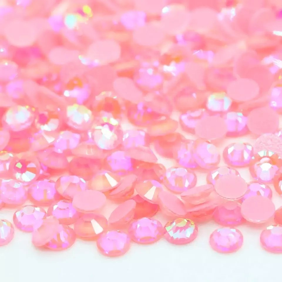 Neon Glass AB Rhinestone Flat Back Non Hotfix Fluorescence Neon Glass Rhinestones Bulk Wholesale