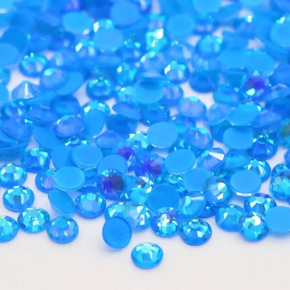 Neon Glass AB Rhinestone Flat Back Non Hotfix Fluorescence Neon Glass Rhinestones Bulk Wholesale