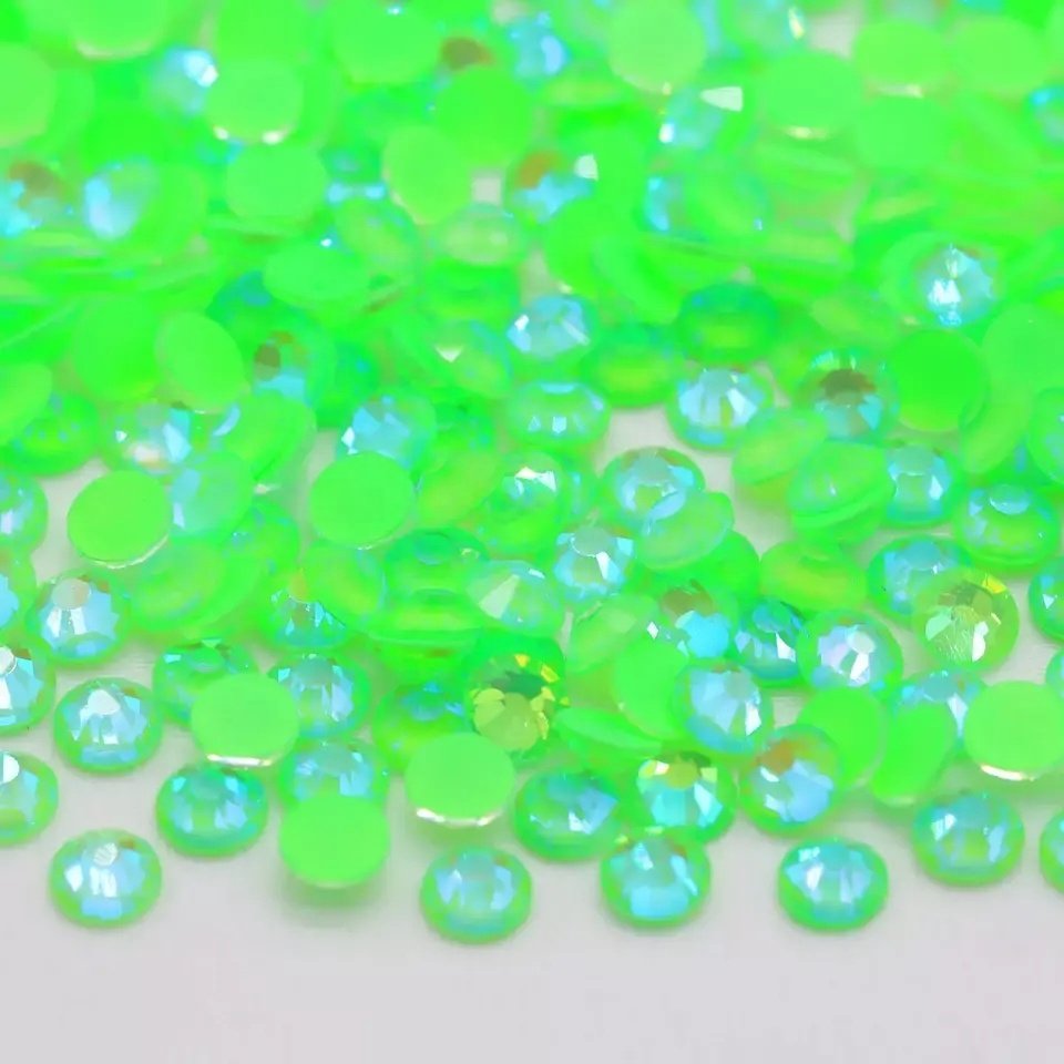 Neon Glass AB Rhinestone Flat Back Non Hotfix Fluorescence Neon Glass Rhinestones Bulk Wholesale