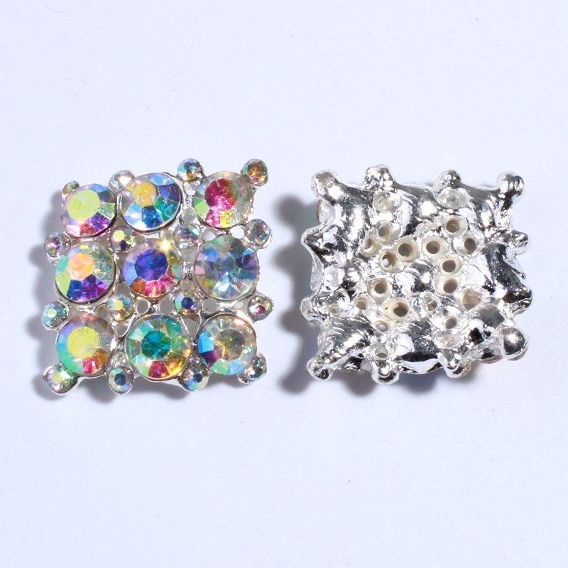 Bling Metal Alloy Flatback Rhinestone Buttons For Flower Centers Silver Gold Crystal Rhinestone Button For Wedding Invite