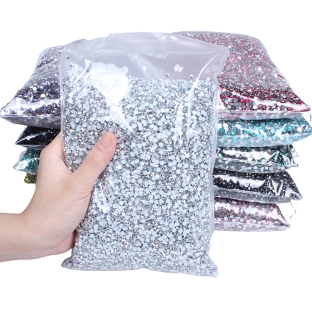New Style Normal Colors 4mm 50000pcs Flatback Many Colors Choose Round Glue On Diamonds Resin Rhinestones Nails Art Decorations