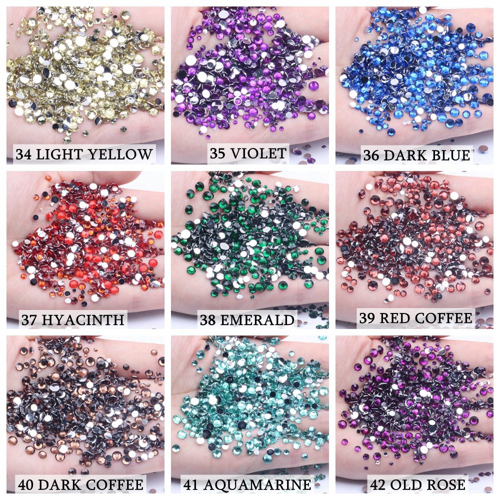 New Style Normal Colors 4mm 50000pcs Flatback Many Colors Choose Round Glue On Diamonds Resin Rhinestones Nails Art Decorations
