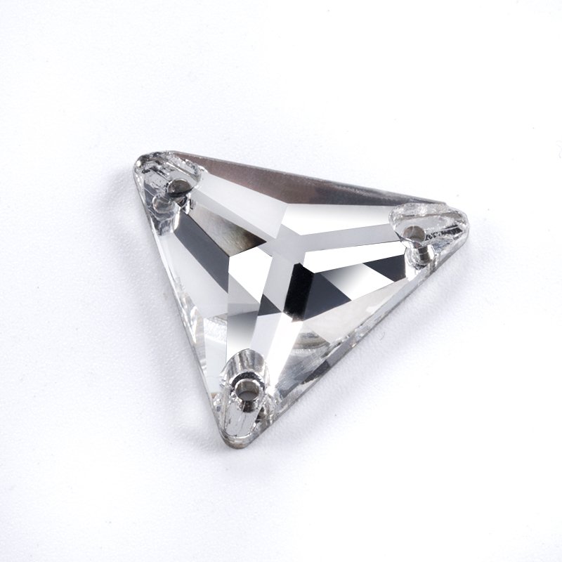 Top Triangle 16mm 22mm Crystal AB Sew On Stone 3 Holes Glass Rhinestones For Hair Clothes Sewing on Clothing