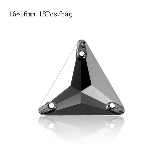 Top Triangle 16mm 22mm Crystal AB Sew On Stone 3 Holes Glass Rhinestones For Hair Clothes Sewing on Clothing