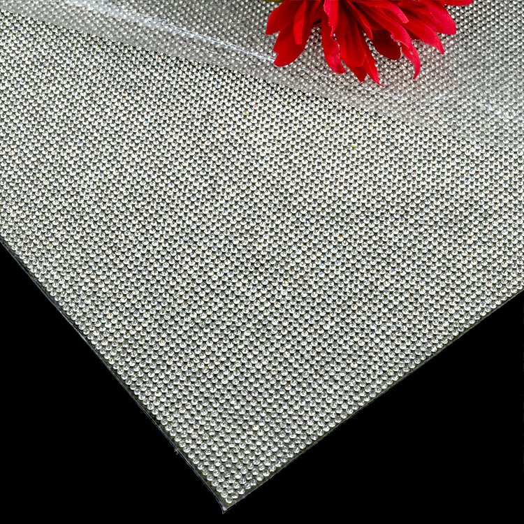 24X40cm hot fix and self adhesive silver crystal rhinestone glue sheet and crystal AB rhinestone sheet