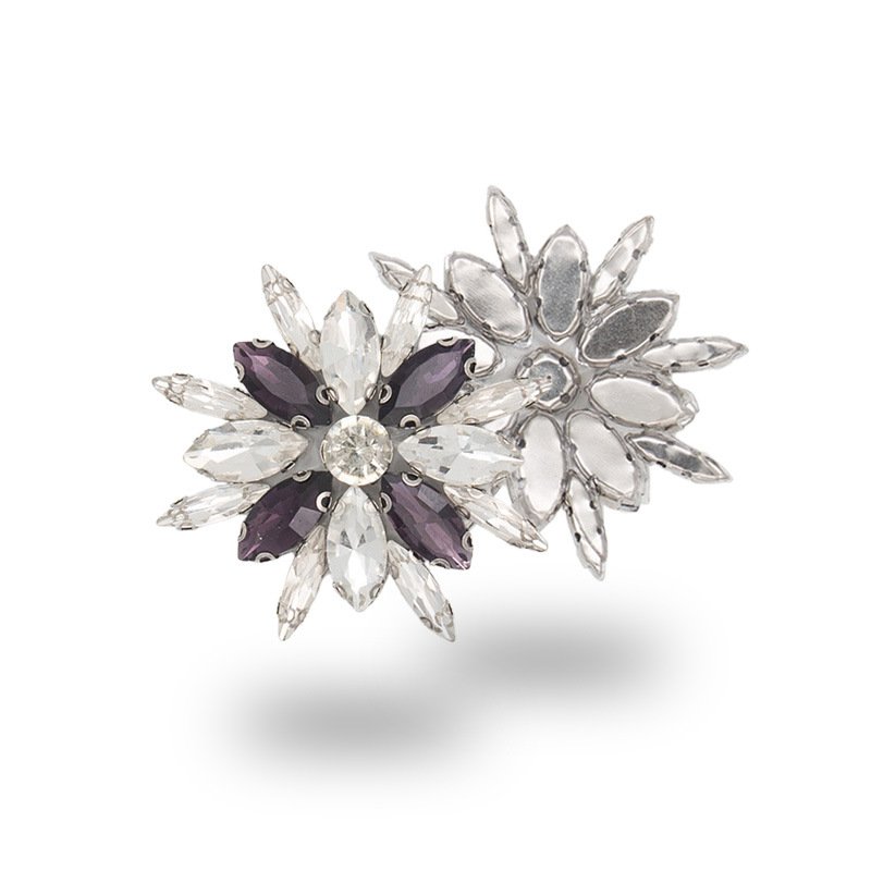 2024 New arrival fancy glass claw rhinestone hot flower metal jewelry back glue hotfix rhinestone